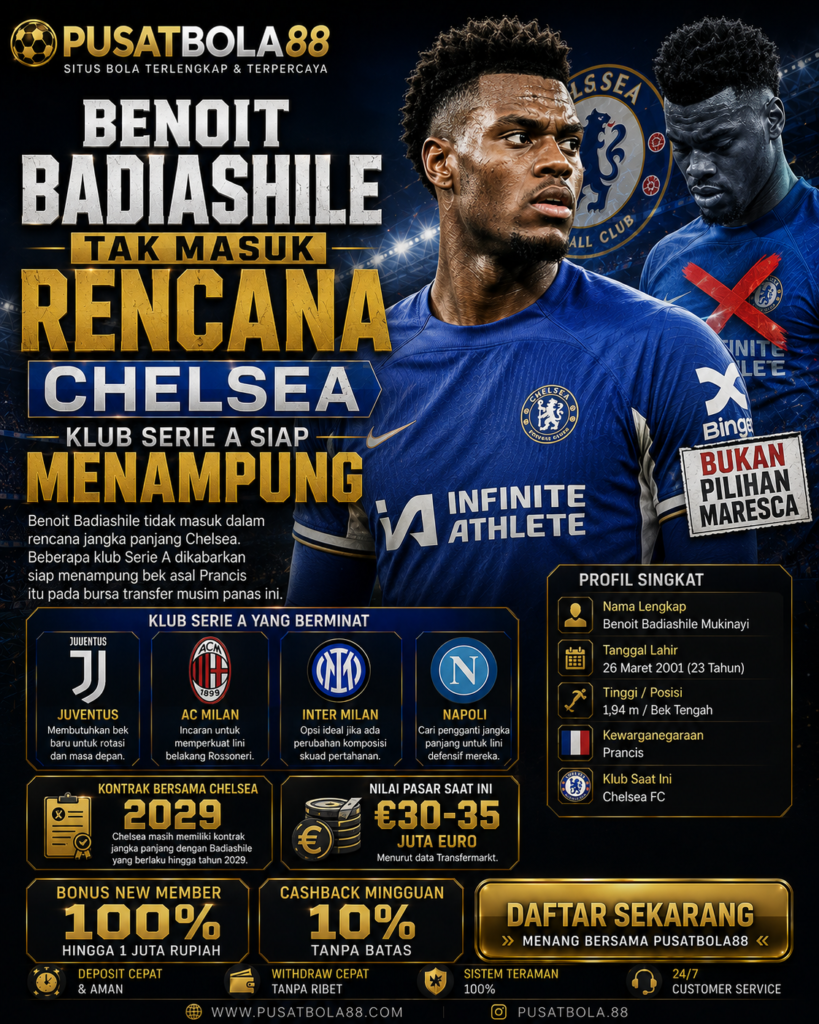 Benoit Badiashile Tak Masuk Rencana Chelsea, Klub Serie A Siap Menampung 4208a8df d90a 402e 99c1 40d2dbb14775